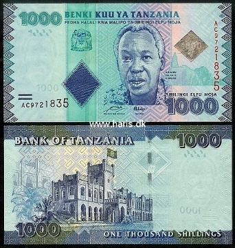 Picture of TANZANIA 1000 Shillings ND(2010) P41a UNC