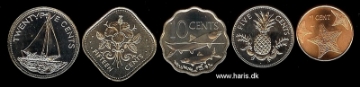 Picture of BAHAMAS 1-25 Cents 1992-07, KM59-63 UNC