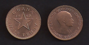 Picture of GHANA ½ Penny 1958 KM1 UNC