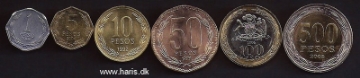 Picture of CHILE 1-500 Pesos 1992-08 KM219-236 UNC