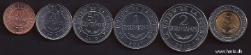 Picture of BOLIVIA 10 Cent.-5 Bolivianos 2008-10 KM 214-219 UNC 
