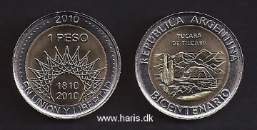 Picture of ARGENTINA 1 Peso 2010, Pucara de Tilcara KM159 UNC