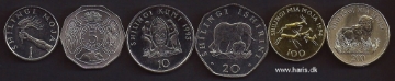 Picture of TANZANIA 1-200 Shilingi 1992-98 KM 20-34 UNC