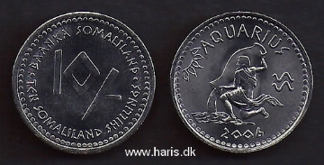 Picture of SOMALILAND 10 Shillings 2006 Aquarius KM 7 UNC