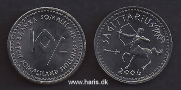 Picture of SOMALILAND 10 Shillings 2006  Sagittarius KM 17 UNC