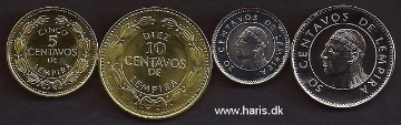 Picture of HONDURAS 5-50 Centavos 1999-06 KM72-84 UNC