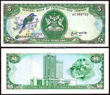 Picture of TRINIDAD & TOBAGO 5 Dollars ND(1985) P37a UNC