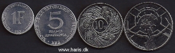 Picture of BURUNDI 1-50 Francs 1980-2011 KM19-22 UNC