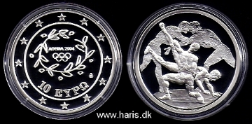 Picture of GREECE 10 Euro 2004 Silver Comm. KM203 PROOF
