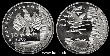 Picture of GERMANY 10 Euro 2004 J Comm. Silver KM232 UNC