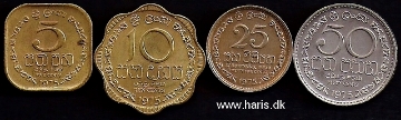 Picture of SRI LANKA 5-50 Cents 1975 KM135-141 aUNC
