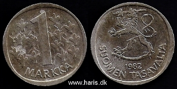 Picture of FINLAND 1 Markka 1982 KM49a XF