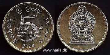 Picture of SRI LANKA 5 Rupees 2004 KM148.2 UNC