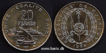 Picture of DJIBOUTI 20 Francs 1999 KM24 UNC