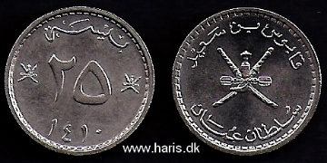Picture of OMAN 25 Baisa AH1410 (1990) KM45a UNC