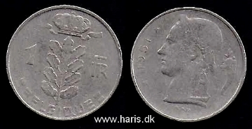 Picture of BELGIUM 1 Franc 1951 KM142.1 VF
