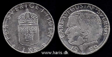 Picture of SWEDEN 1 Krona 1989 KM852a XF
