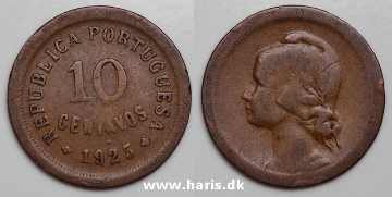 Picture of PORTUGAL 10 Centavos 1925 KM 573 VF