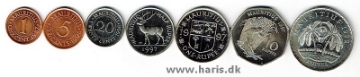 Picture of MAURITIUS 1 Cent - 10 Rupees 1987-97 KM51-61 UNC