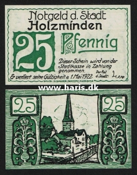 Picture of GERMANY - Holzminden 25 Pfennig 1921 Notgeld UNC