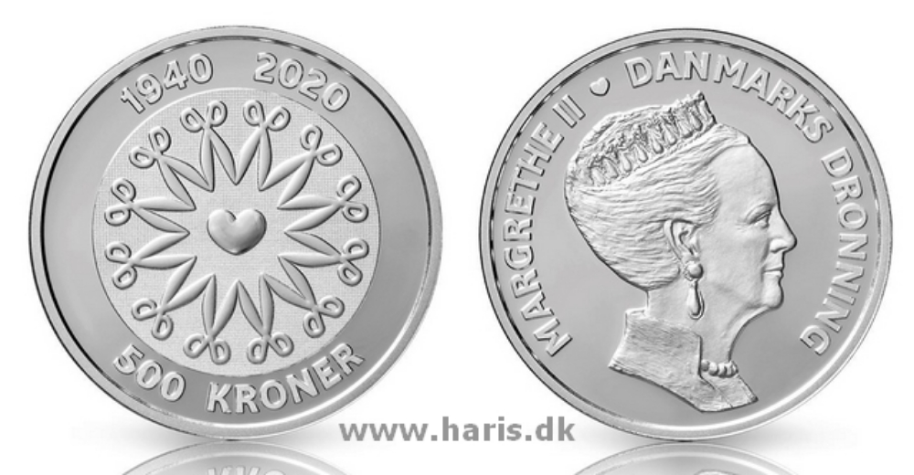 Picture of DENMARK 500 Kroner 2020 Comm. Silver KM969 PROOF