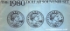 Picture of U.S.A. 1 Dollar 1980, 3 pc Souvenir set (2) KM207 UNC