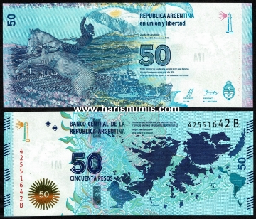 Picture of ARGENTINA 50 Pesos ND(2015) Comm. P 362a UNC