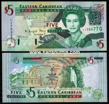 Picture of EAST CARIBBEAN STATES - GRENADA 5 Dollars ND(2003) P 42g UNC