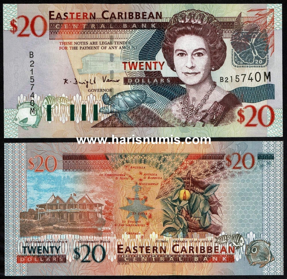 Picture of EAST CARIBBEAN STATES - MONTSERRAT 20 Dollars ND(2003) P 44m UNC
