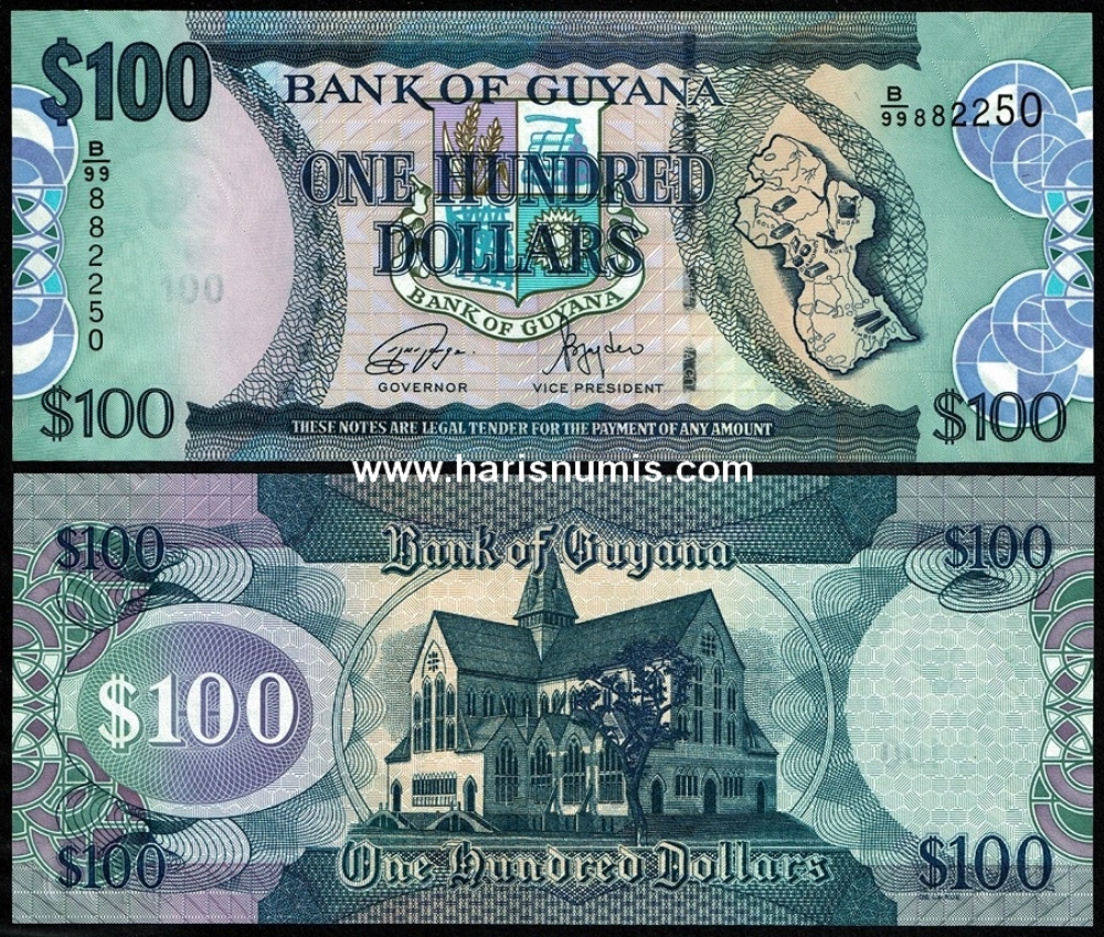 Picture of GUYANA 100 Dollars ND(2022) P 36e UNC