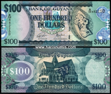Picture of GUYANA 100 Dollars ND(2022) P 36e UNC