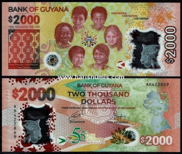 Picture of GUYANA 2000 Dollars 2022 Comm. P 42 UNC