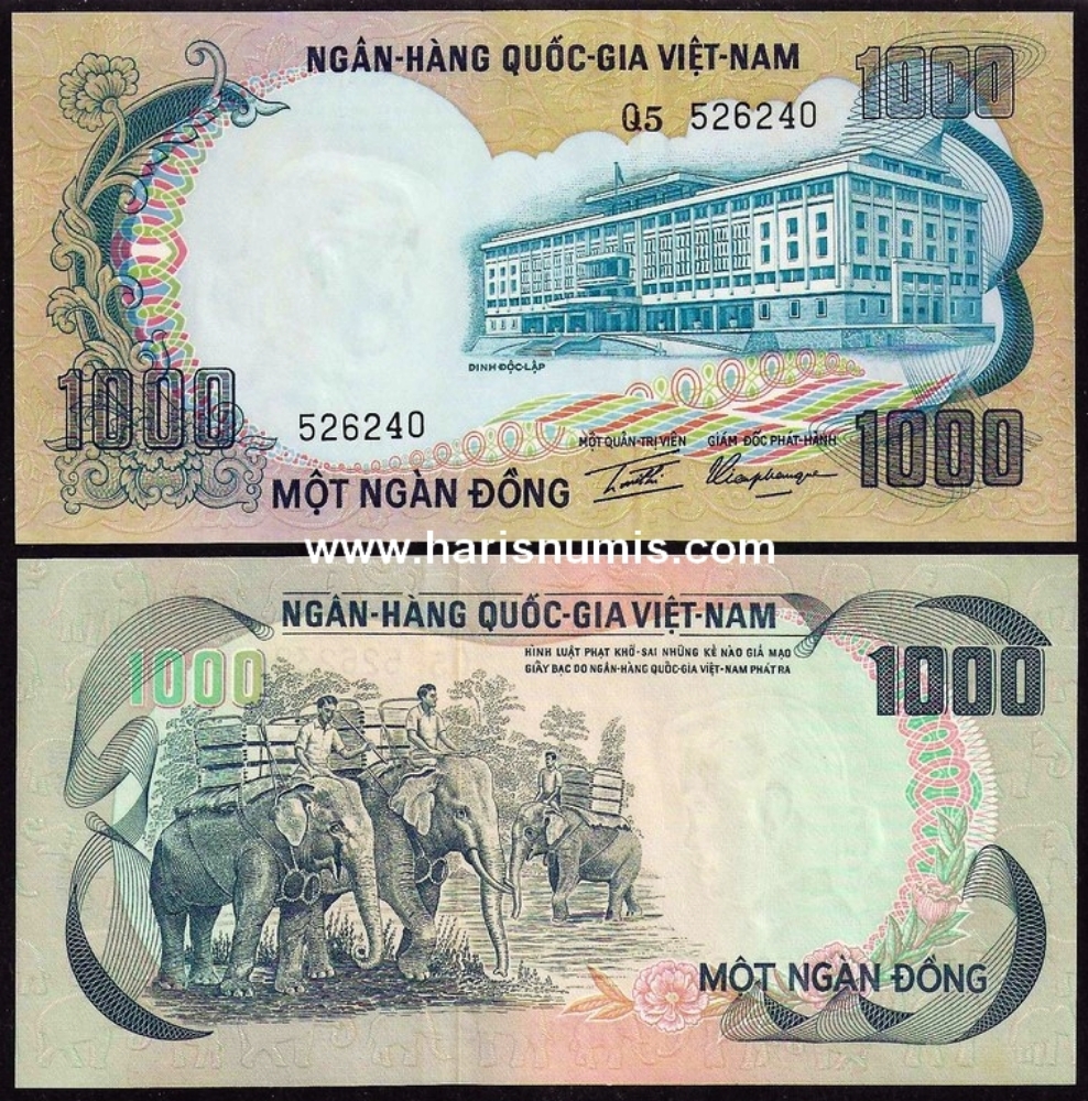 Picture of VIETNAM SOUTH 1000 Dong ND(1972) P34 UNC