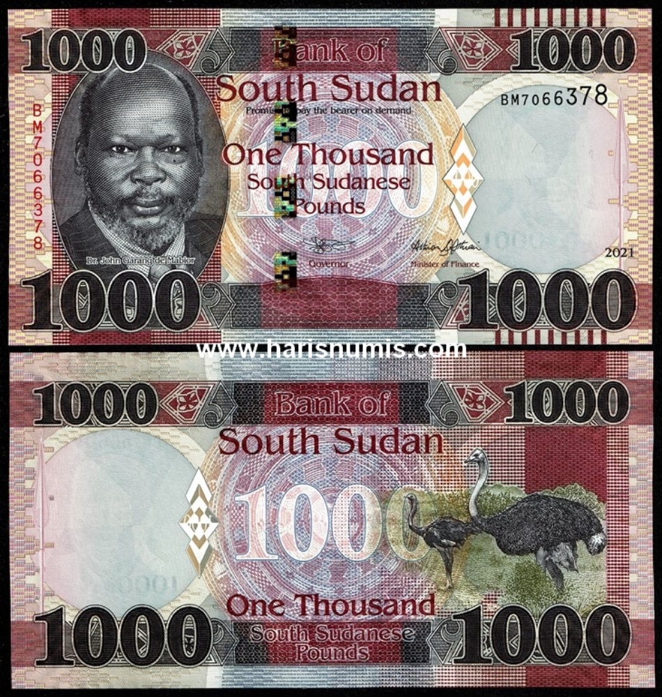 Picture of SOUTH SUDAN 1000 Pounds 2021 P 17b UNC