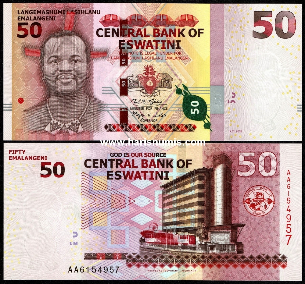 Picture of ESWATINI (Swaziland) 50 Emalangeni 2018 P 44a UNC