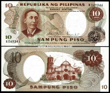 Picture of PHILIPPINES 10 Piso ND(1969) P144b UNC
