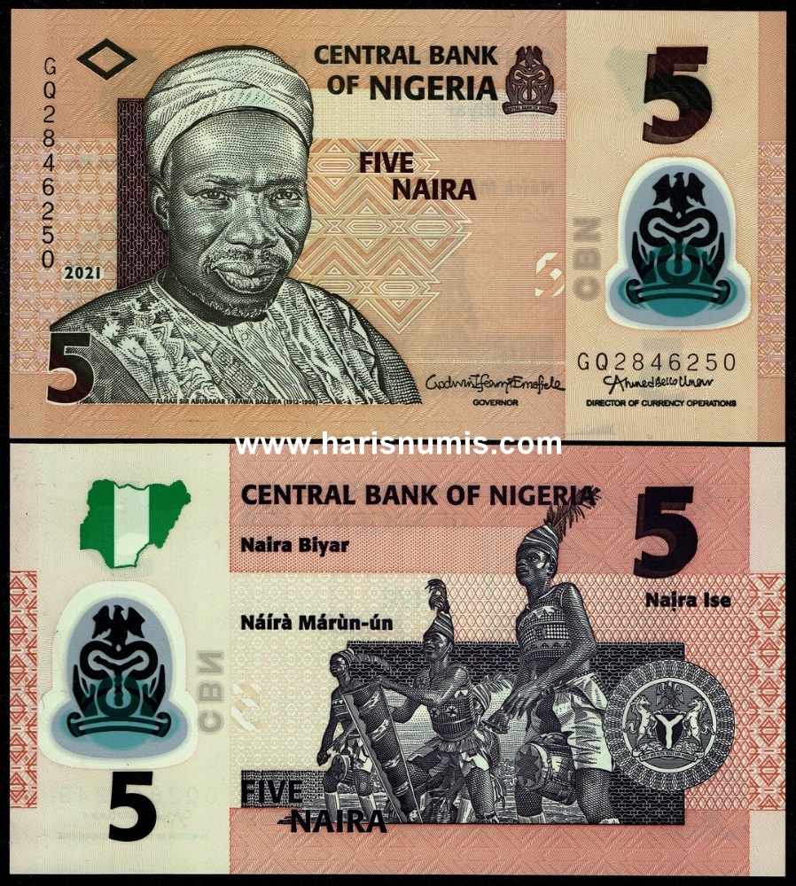 Picture of NIGERIA 5 Naira 2021 P 38l UNC