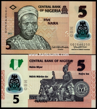 Picture of NIGERIA 5 Naira 2021 P 38l 10 pcs. Bulk Sale UNC