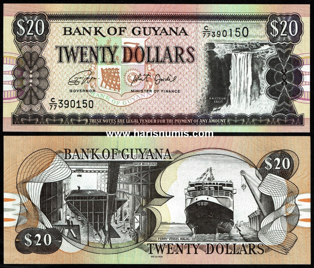 Picture of GUYANA 20 Dollars ND(2018) P 30g 10 pcs. Bulk Sale UNC
