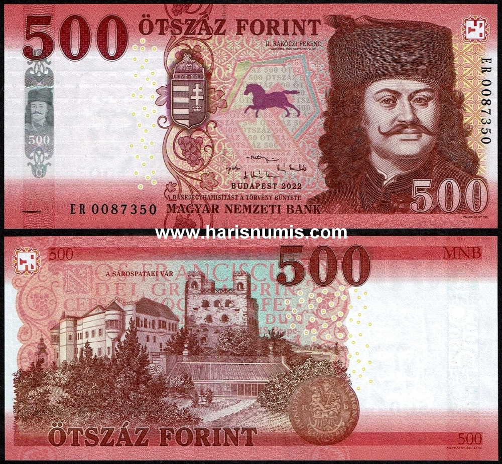 Picture of HUNGARY 500 Forint 2022 P 202b 10 pcs. Bulk Sale UNC