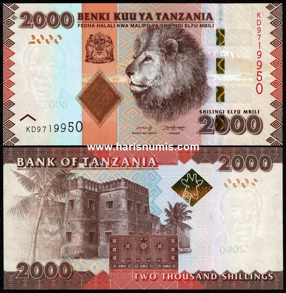 Picture of TANZANIA 2000 Shillings ND(2020) P 42c UNC