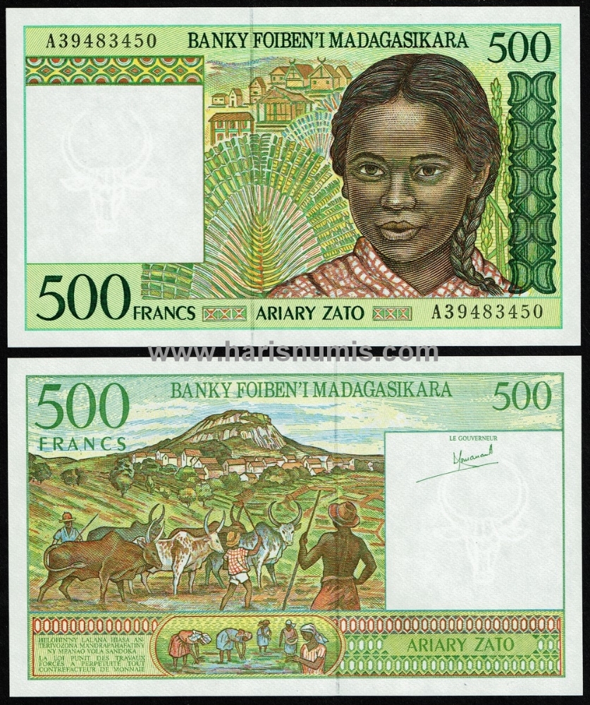 Picture of MADAGASCAR 500 Francs ND(1994) P75a UNC