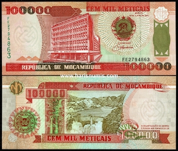 Picture of MOZAMBIQUE 100,000 Meticais 1993 P139 UNC