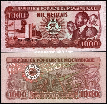 Picture of MOZAMBIQUE 1000 Meticais 1989 P 132c UNC