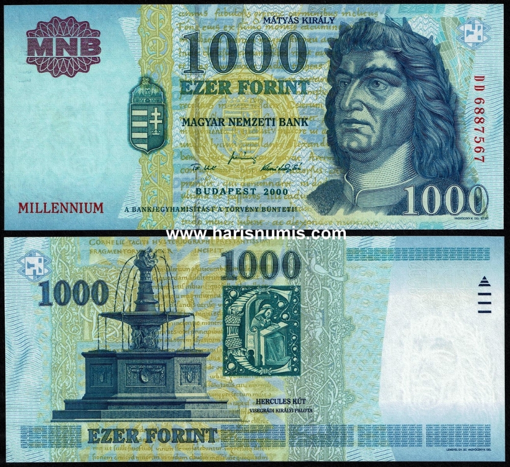 Picture of HUNGARY 1000 Forint 2000 Comm. P 185a UNC