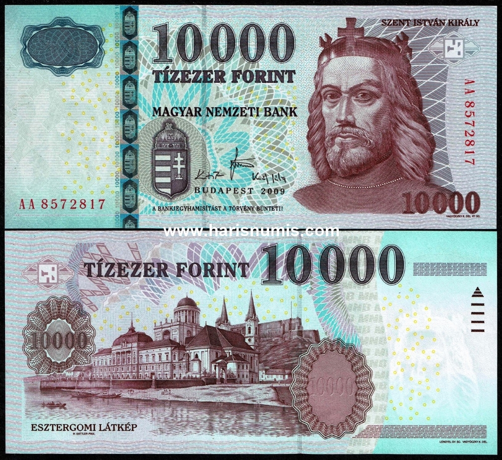 Picture of HUNGARY 10000 Forint 2009 prefix AA P 200b UNC