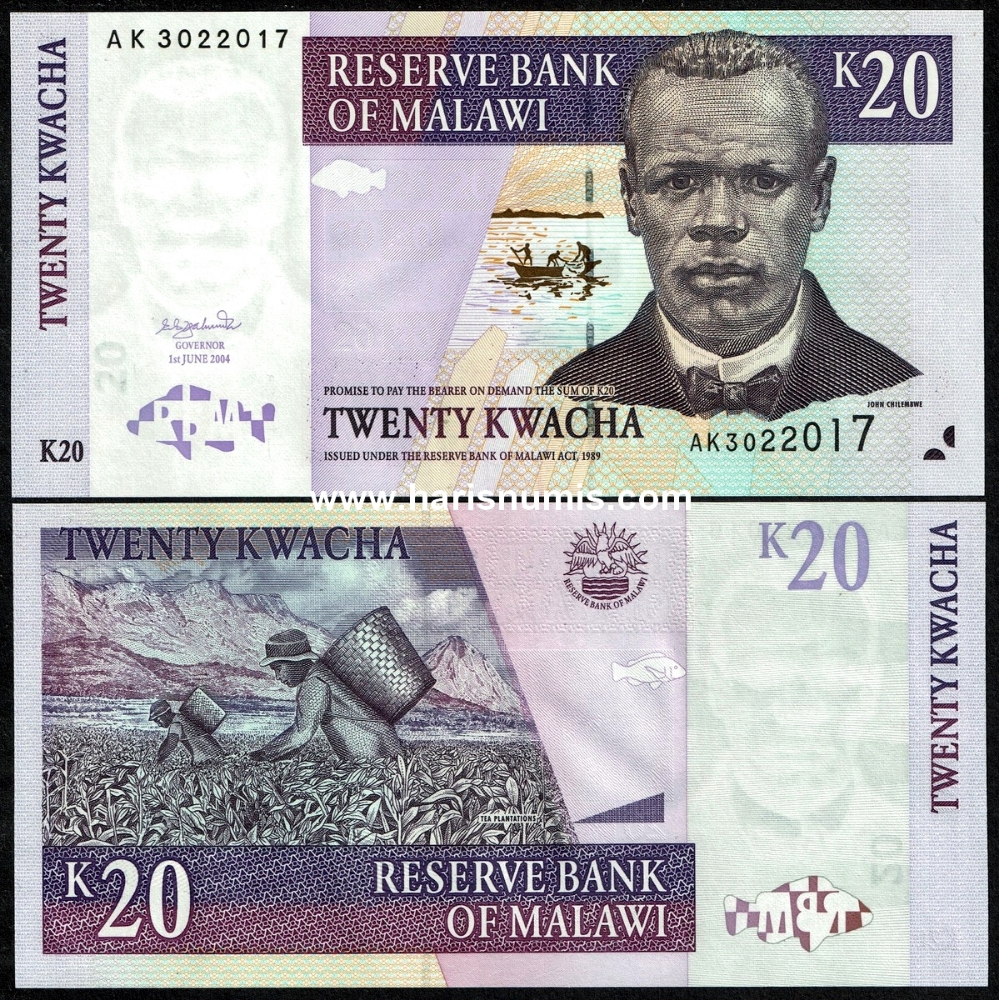 Picture of MALAWI 20 Kwacha 2004 P52a UNC