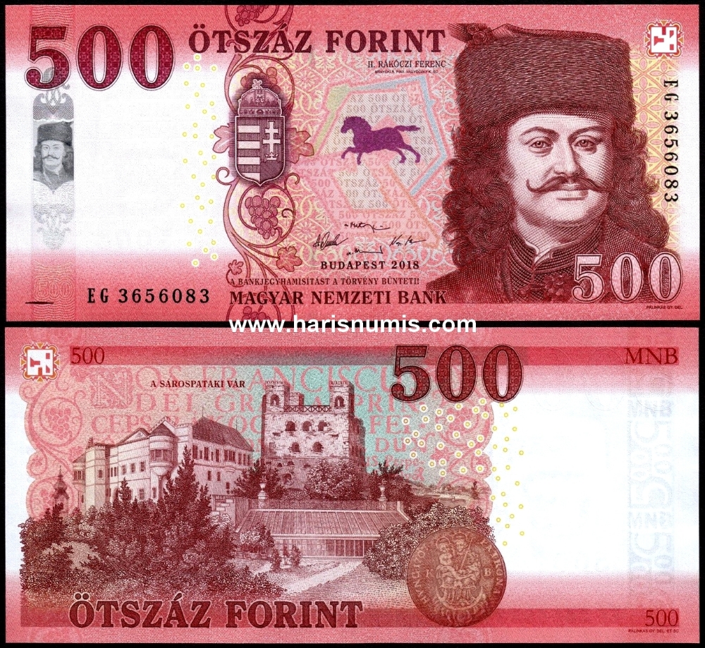 Picture of HUNGARY 500 Forint 2018 P 202a 10 pcs. Bulk Sale UNC