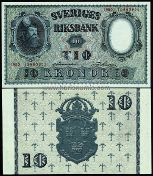 Picture of SWEDEN 10 Kronor 1950 P40k UNC