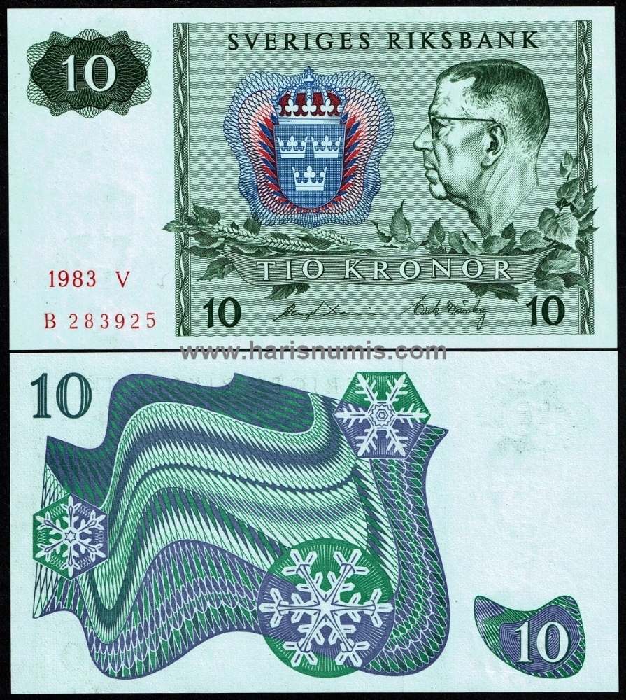 Picture of SWEDEN 10 Kronor 1983 P52d.4 UNC